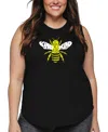 La Pop Art Plus Size Bee Kind Word Art Tank Top In Black