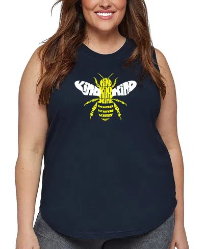 LA POP ART PLUS SIZE BEE KIND WORD ART TANK TOP