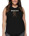 La Pop Art Plus Size Bigfoot Word Art Tank Top In Black