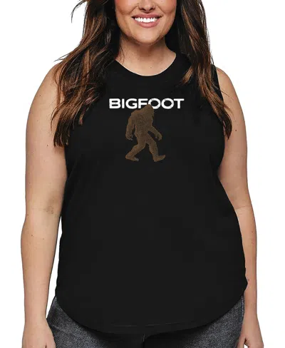 LA POP ART PLUS SIZE BIGFOOT WORD ART TANK TOP