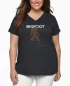 La Pop Art Plus Size Crazy Little Thing Called Love Word Art V-neck T-shirt In Gray