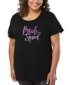 La Pop Art Plus Size Bride Squad Word Art T-shirt In Black