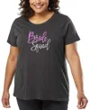 La Pop Art Plus Size Bride Squad Word Art T-shirt In Gray