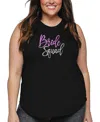 La Pop Art Plus Size Bride Squad Word Art Tank Top In Black