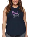 La Pop Art Plus Size Bride Squad Word Art Tank Top In Blue