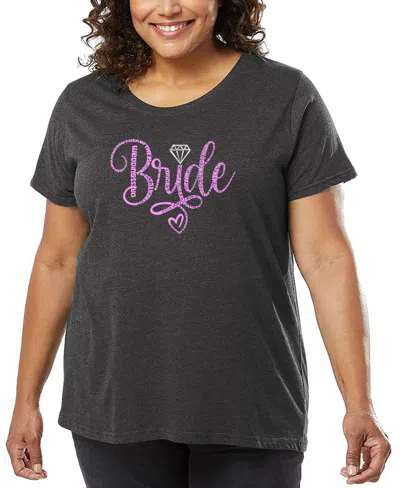 La Pop Art Plus Size Bride Word Art T-shirt In Black