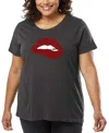 La Pop Art Plus Size Brooklyn Neighborhoods Word Art T-shirt In Gray
