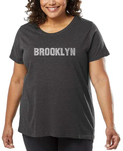 LA POP ART PLUS SIZE BROOKLYN NEIGHBORHOODS WORD ART T-SHIRT