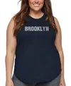 La Pop Art Plus Size Brooklyn Neighborhoods Word Art Tank Top In Blue