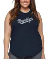 La Pop Art Plus Size Brooklyn Word Art Tank Top In Blue