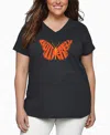 La Pop Art Plus Size Crazy Little Thing Called Love Word Art V-neck T-shirt In Gray