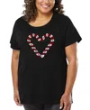 La Pop Art Plus Size All I Want For Christmas Is You Word Art V-neck T-shirt In Black