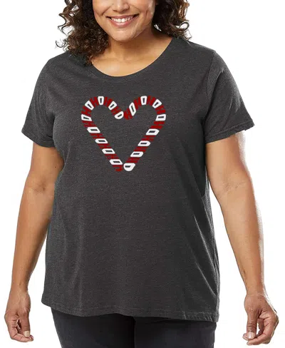 La Pop Art Plus Size All I Want For Christmas Is You Word Art T-shirt In Gray
