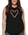 La Pop Art Plus Size Have Yourself A Merry Little Christmas Word Art Tank Top In Black