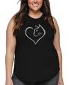 La Pop Art Plus Size Have Yourself A Merry Little Christmas Word Art Tank Top In Black
