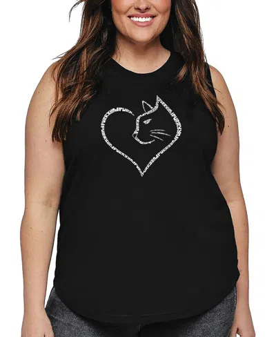 LA POP ART PLUS SIZE CAT WORD ART TANK TOP