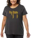 La Pop Art Plus Size Chai Word Art T-shirt In Gray