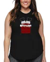 La Pop Art Plus Size Chimney Santa Word Art Tank Top In Black