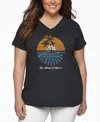 La Pop Art Plus Size Cities In San Diego Word Art V-neck T-shirt In Gray
