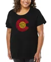 La Pop Art Plus Size Colorado Word Art T-shirt In Black