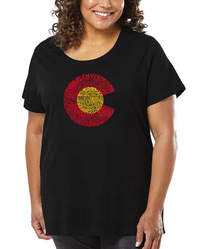 La Pop Art Plus Size Colorado Word Art T-shirt In Black