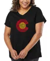 La Pop Art Plus Size Have Yourself A Merry Little Christmas Word Art V-neck T-shirt In Black
