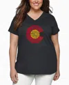 La Pop Art Plus Size Crazy Little Thing Called Love Word Art V-neck T-shirt In Gray