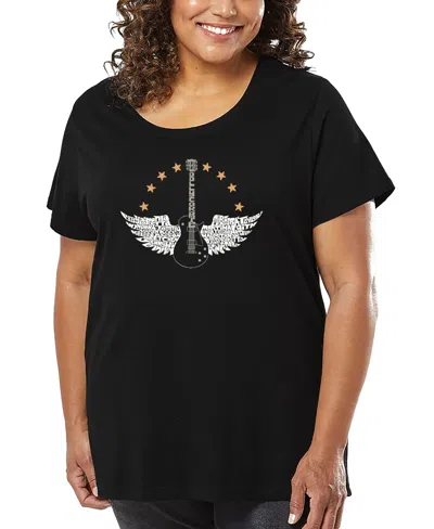La Pop Art Plus Size Country Female Singers Word Art T-shirt In Black