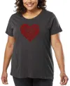 La Pop Art Plus Size Crazy Little Thing Called Love Word Art T-shirt In Gray