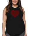 La Pop Art Plus Size Have Yourself A Merry Little Christmas Word Art Tank Top In Black