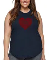 La Pop Art Plus Size Crazy Little Thing Called Love Word Art Tank Top In Blue