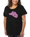 La Pop Art Plus Size Cowgirl Hat Word Art T-shirt In Black