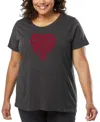 La Pop Art Plus Size Crazy Little Thing Called Love Word Art T-shirt In Gray