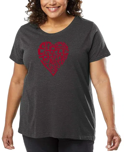 LA POP ART PLUS SIZE CRAZY LITTLE THING CALLED LOVE WORD ART T-SHIRT