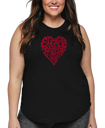 La Pop Art Plus Size Have Yourself A Merry Little Christmas Word Art Tank Top In Black