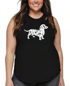 La Pop Art Plus Size Dachshund Word Art Tank Top In Black