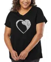 La Pop Art Plus Size Have Yourself A Merry Little Christmas Word Art V-neck T-shirt In Black