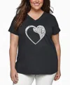 La Pop Art Plus Size All I Want For Christmas Is You Word Art V-neck T-shirt In Gray