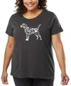 La Pop Art Plus Size Llama Mama Word Art T-shirt In Gray