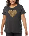 La Pop Art Plus Size Fall Vibes Art T-shirt In Gray