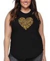 La Pop Art Plus Size Have Yourself A Merry Little Christmas Word Art Tank Top In Black