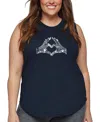 La Pop Art Plus Size Crazy Little Thing Called Love Word Art Tank Top In Blue