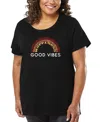 La Pop Art Plus Size Good Vibes Word Art T-shirt In Black