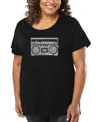 La Pop Art Plus Size Greatest Rap Hits Of The 1980's Word Art T-shirt In Black