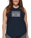 La Pop Art Plus Size Greatest Rap Hits Of The 1980's Word Art Tank Top In Blue