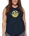 La Pop Art Plus Size Halloween Bats Word Art Tank Top In Black
