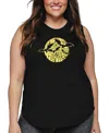 La Pop Art Plus Size Halloween Bats Word Art Tank Top In Black