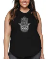 La Pop Art Plus Size Have Yourself A Merry Little Christmas Word Art Tank Top In Black