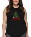 La Pop Art Plus Size Have Yourself A Merry Little Christmas Word Art Tank Top In Black