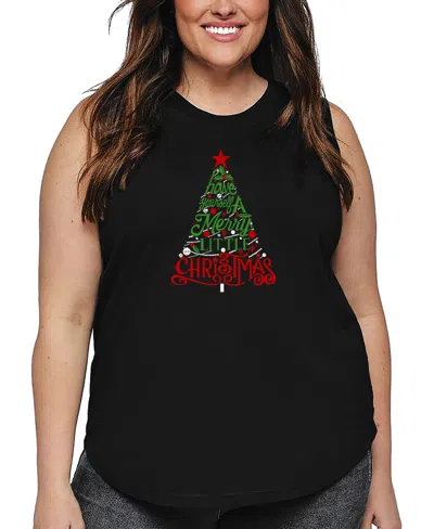LA POP ART PLUS SIZE HAVE YOURSELF A MERRY LITTLE CHRISTMAS WORD ART TANK TOP